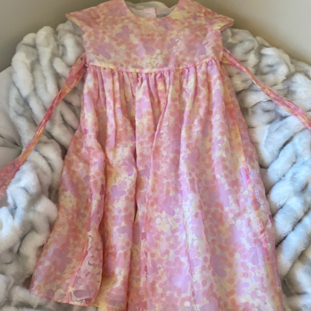 Pretty pink easter party dress with flowers and butterflies!!!!!